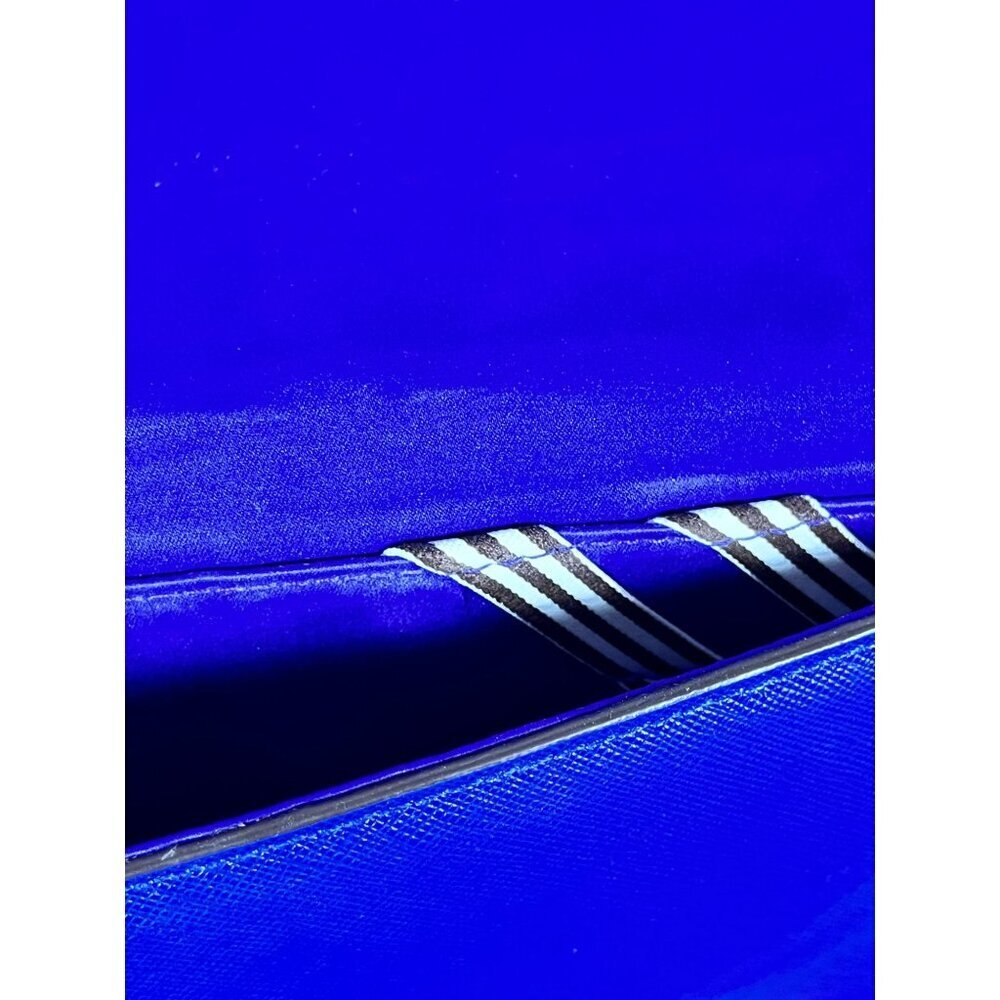 Henri Bendel Saffiano Leather Rivington Royal Blue Tote Pebbled Luxury Preppy - Picture 15 of 16